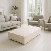 Block Coffee Table - Cream Rosa Marble - Large | Natural Stone Co. gallery detail image