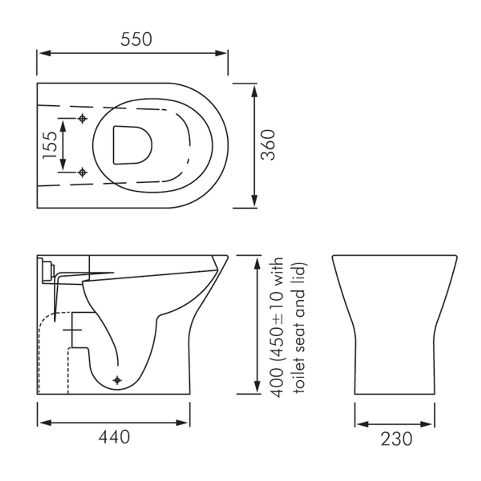 RAK Resort Rimless Wall Faced Toilet Pan gallery detail image