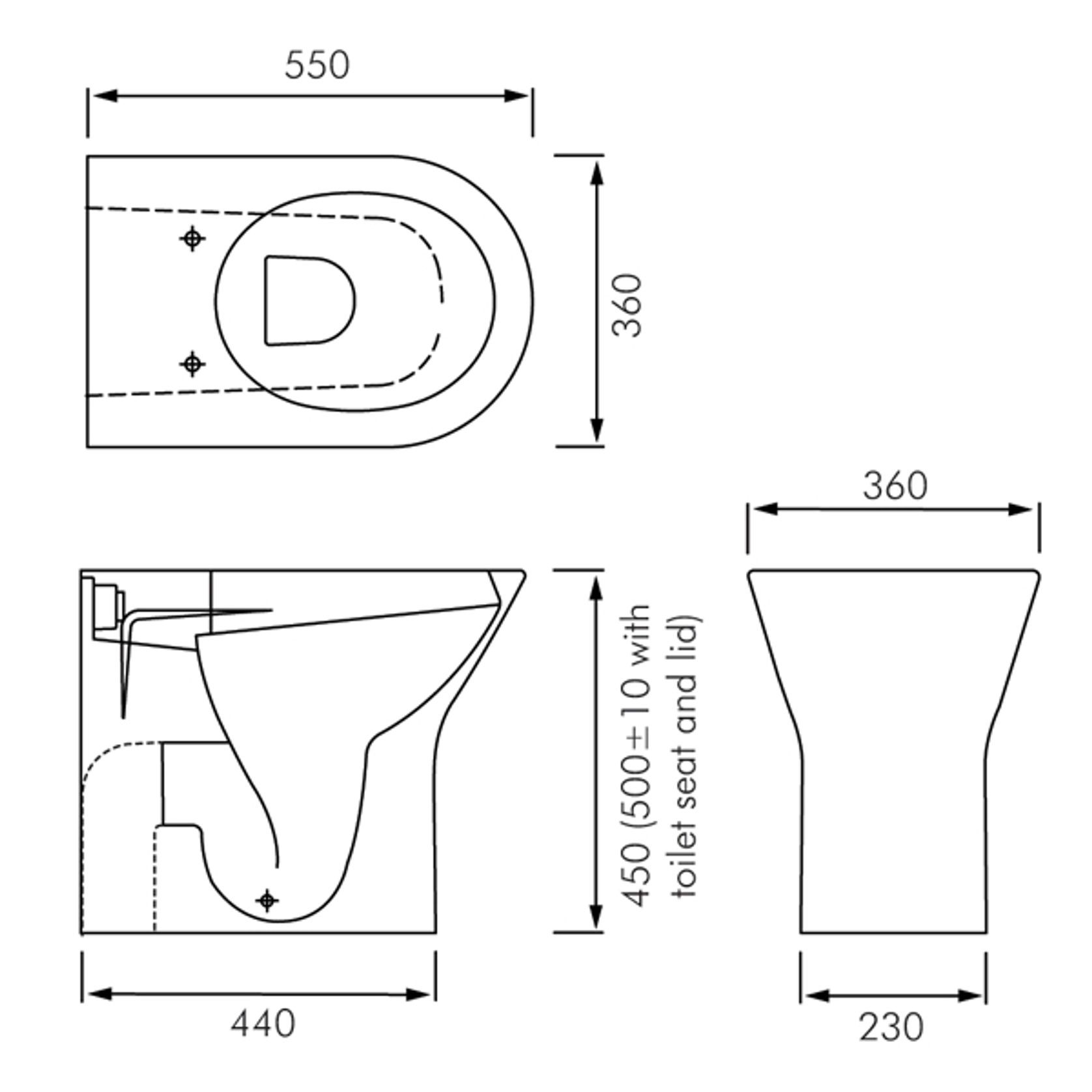 RAK Resort Rimless Comfort Height Wall Faced Toilet Pan gallery detail image