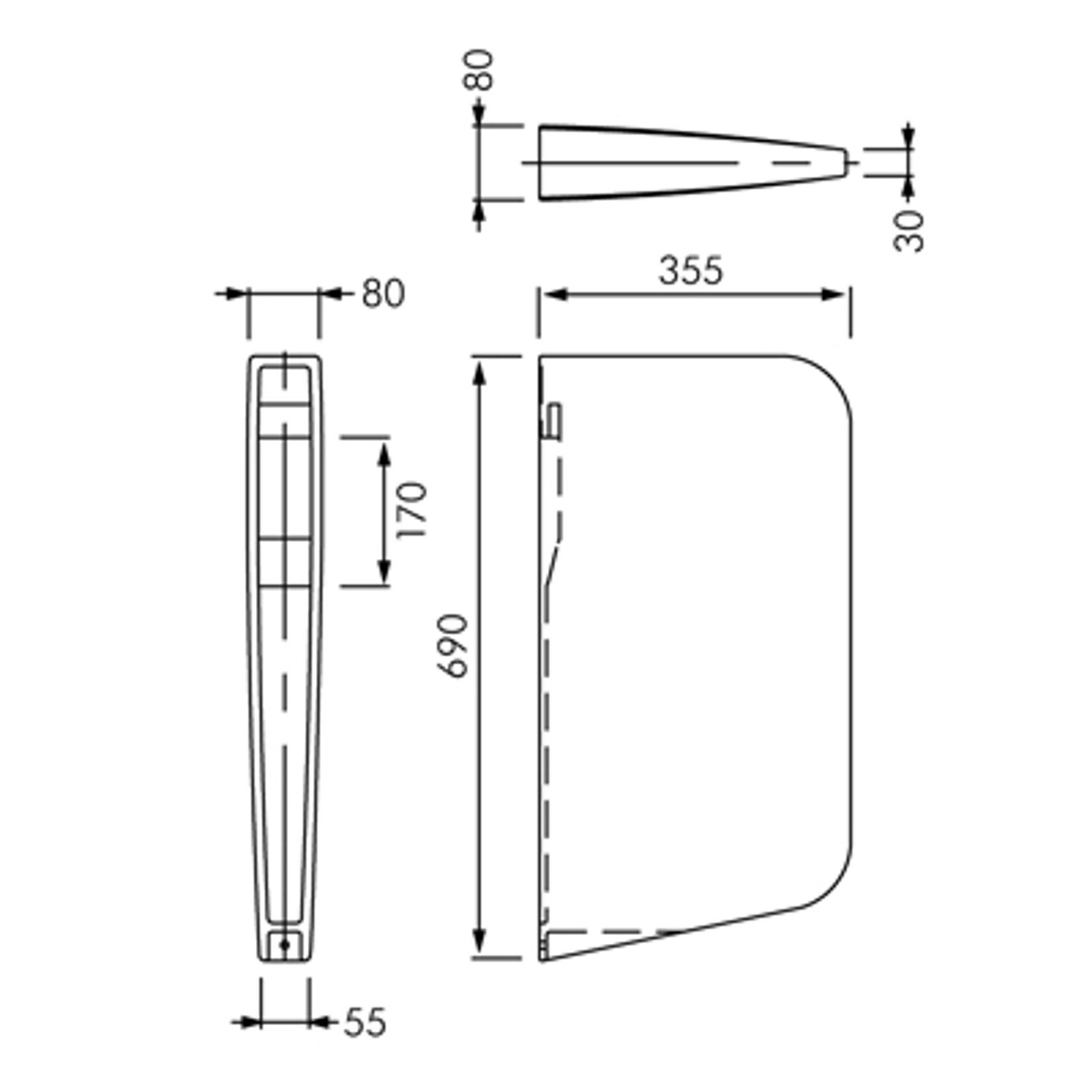 RAK Series 600 Urinal Partition gallery detail image