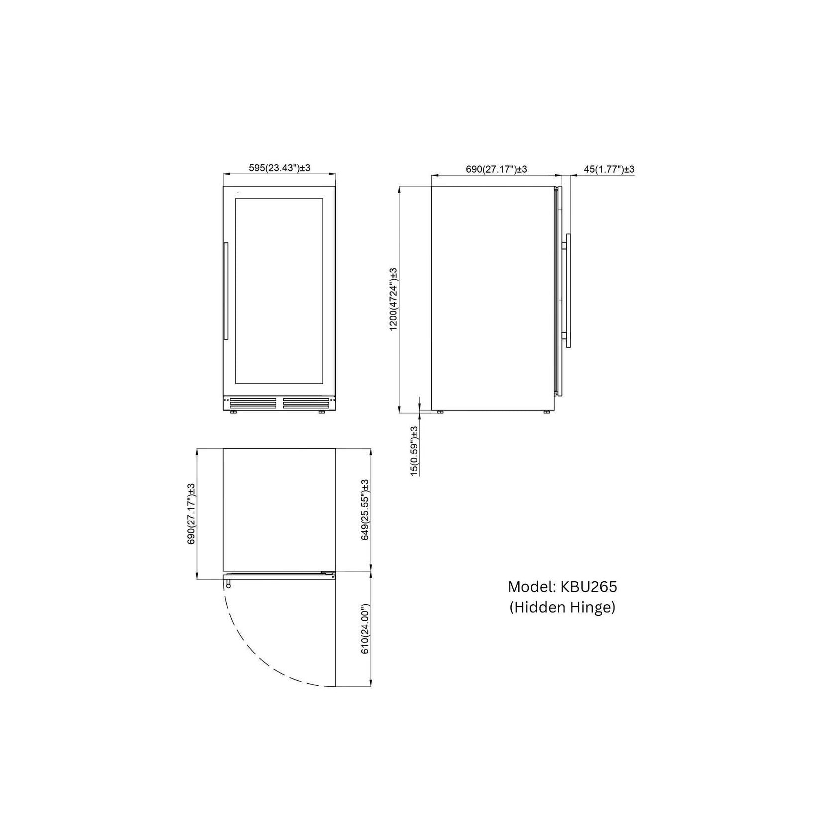 1200mm Height Upright Low-E Glass Door Dual Zone gallery detail image