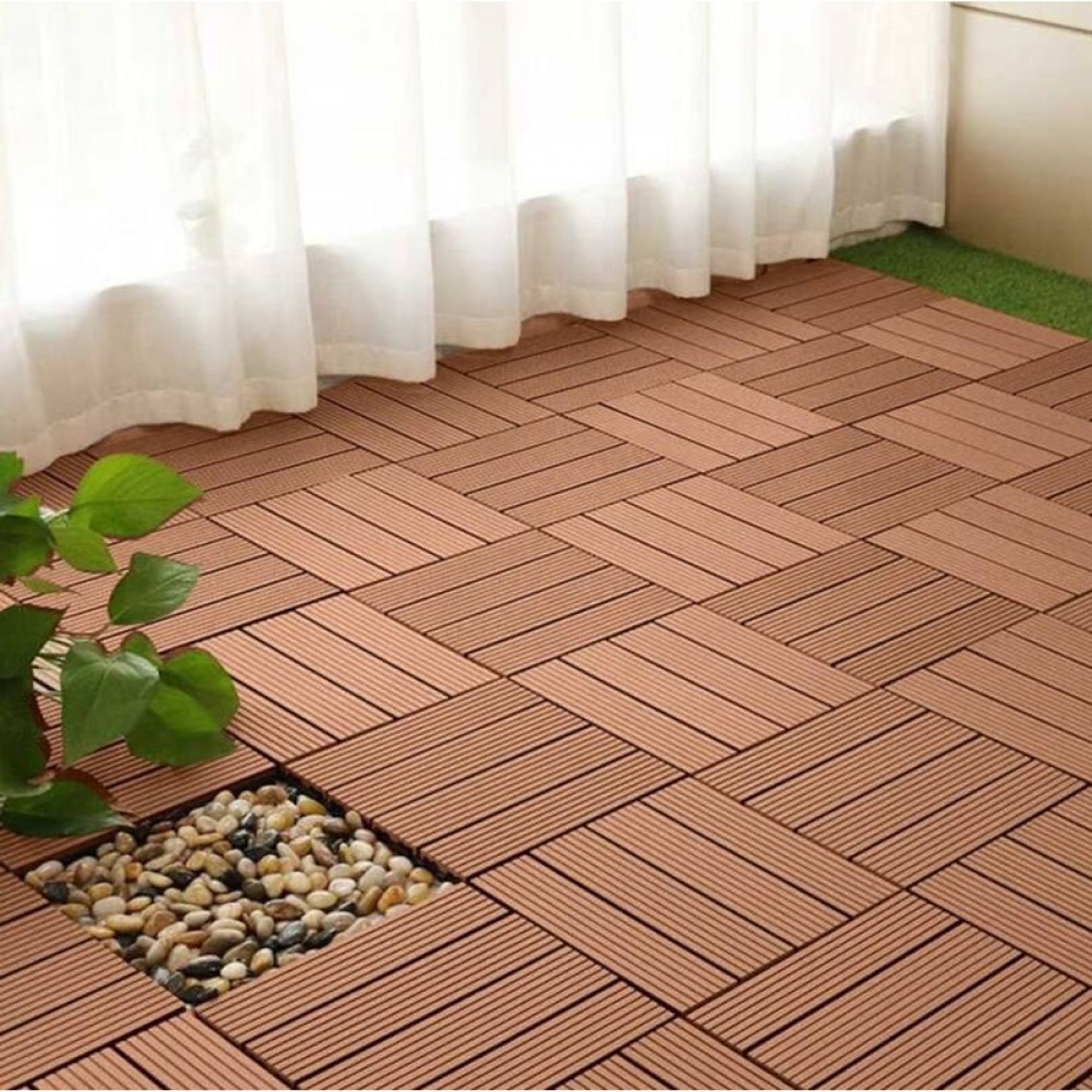 DIY Decking Tiles Redwood 300*300*20 - Pack of 10 gallery detail image