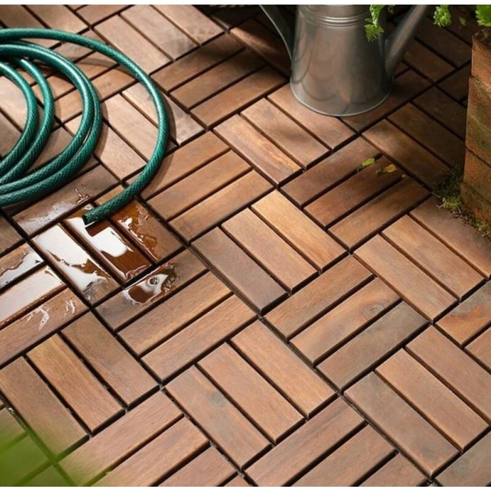 Acacia Hardwood Deck Tile 300x300x24 - pack of 10 gallery detail image