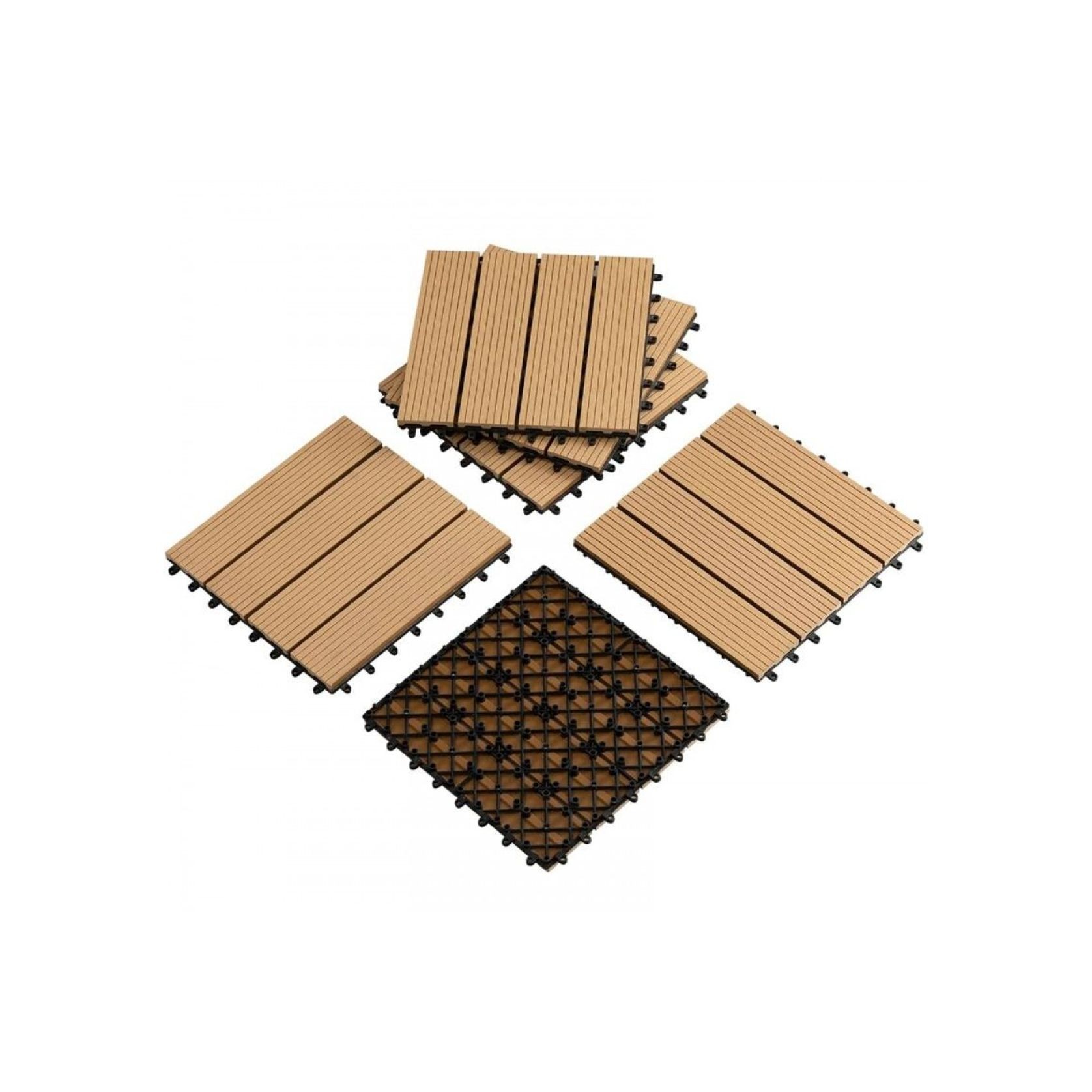 DIY Decking Tiles Teak 300*300*20 - Pack of 10 gallery detail image