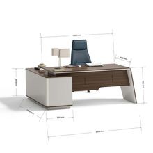ANDERS Executive Desk Reversible Return 2.0M - Australian Gold Oak/ Beige gallery detail image