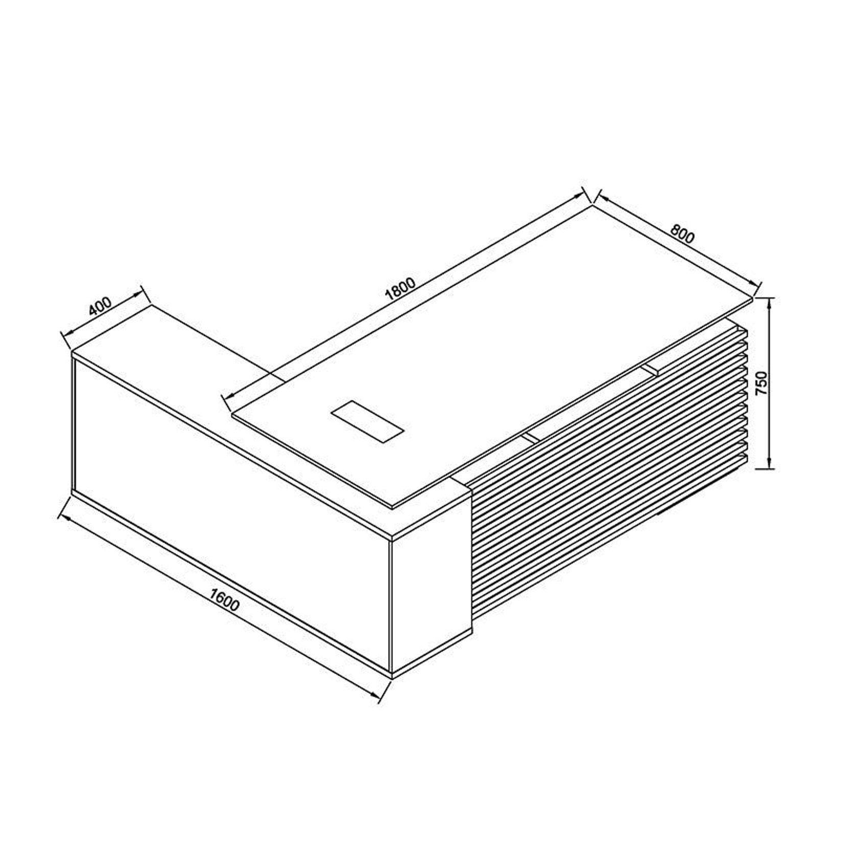 PHOENIX Sit & Stand Electric Lift Executive Desk with Left Return 1.8M - Warm Oak & Black gallery detail image