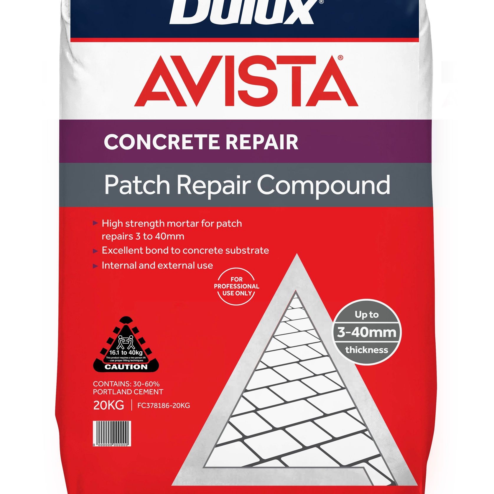 Dulux Avista Patch Repair Compound 3-40mm gallery detail image