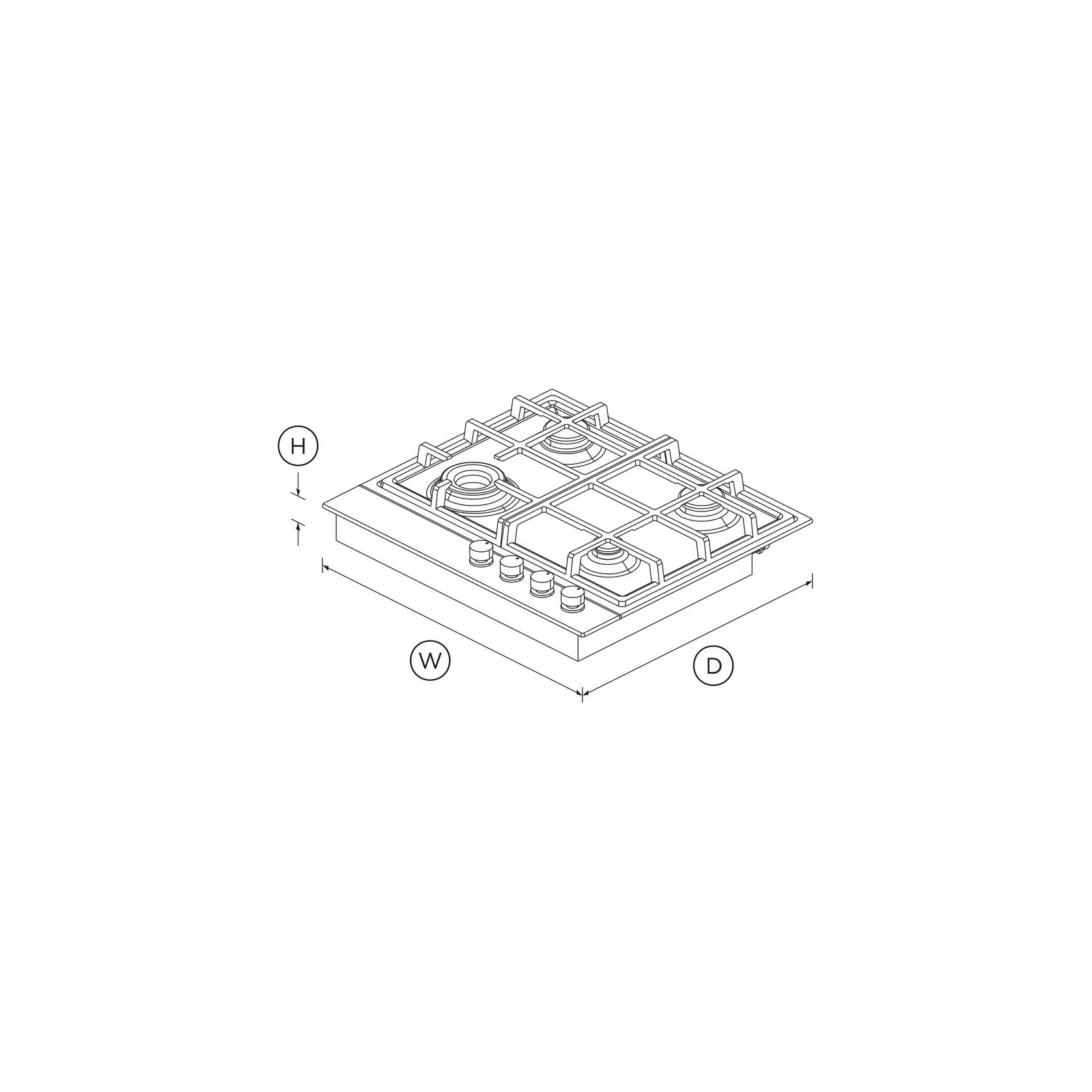 Gas on Steel Cooktop, 60cm, Stainless Steel gallery detail image