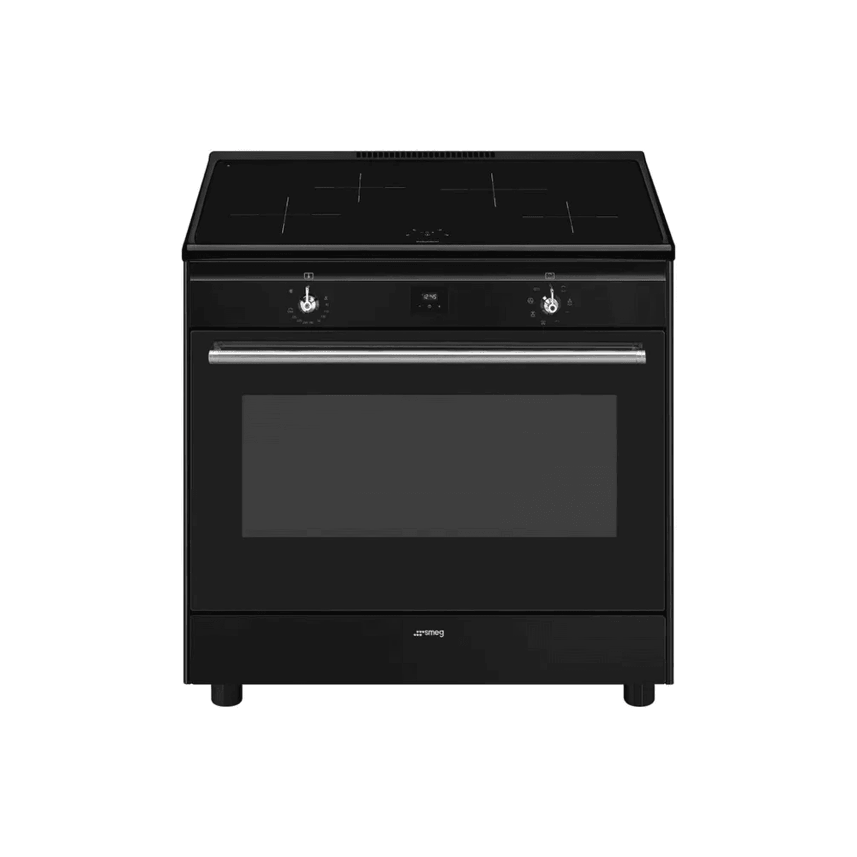 90cm Free Standing Black Upright Induction Hob - Matte Black gallery detail image
