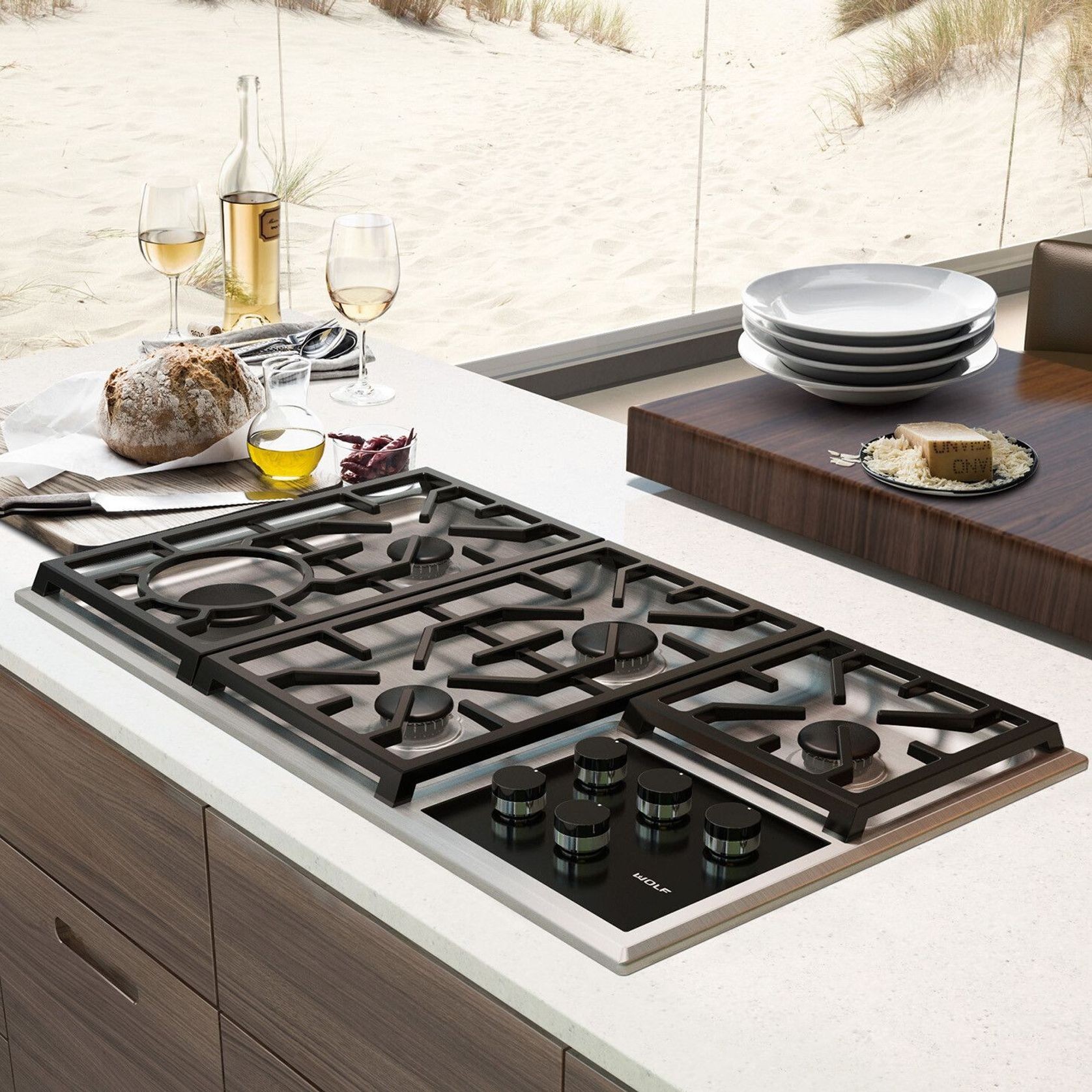 Wolf Transitional Gas Cooktop 91cm ICBCG365TS gallery detail image