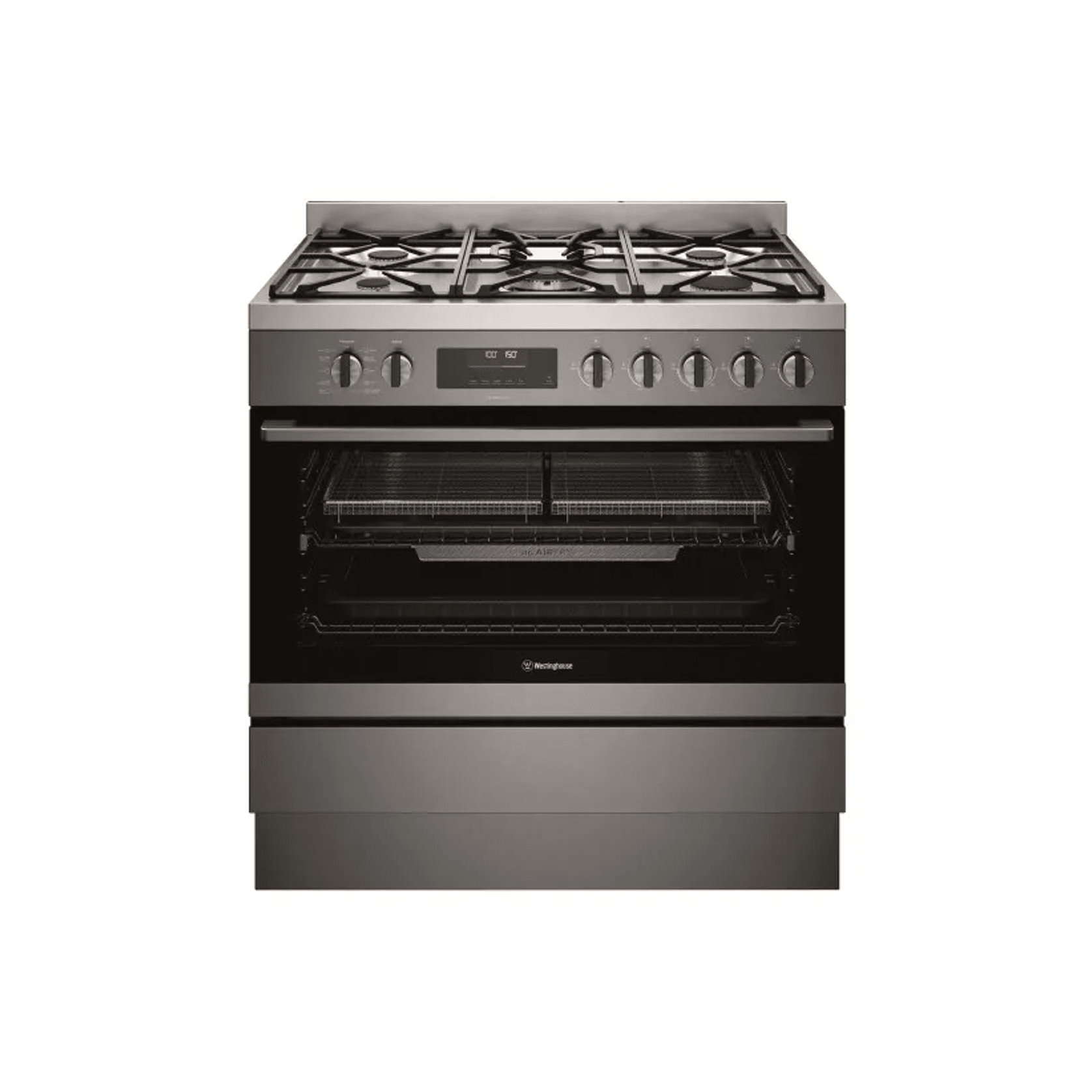 90cm Freestanding Dual Fuel Cooker - Dark Stainless Steel gallery detail image