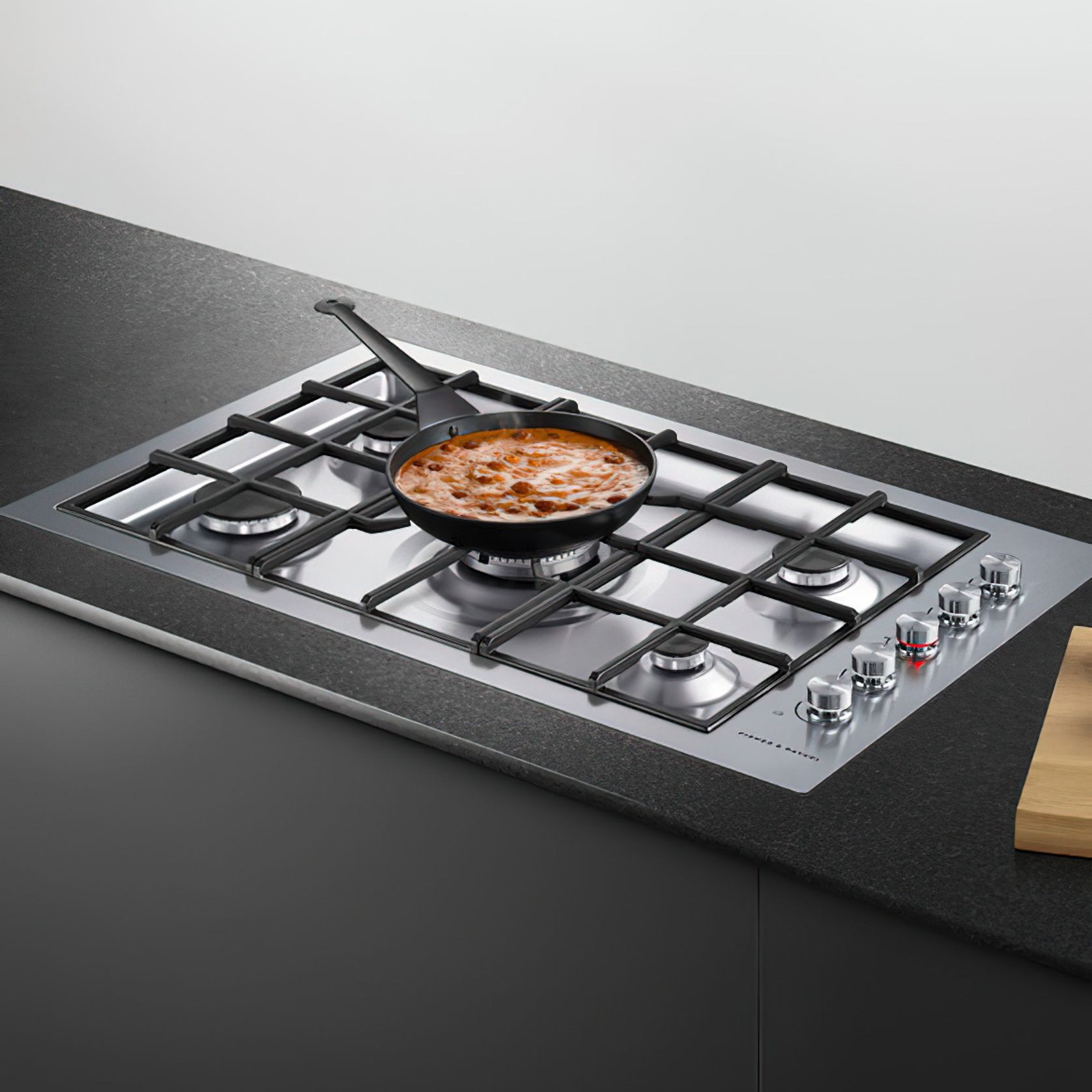 F&P Gas on Steel Cooktop, 90cm, Flush Fit, LPG gallery detail image