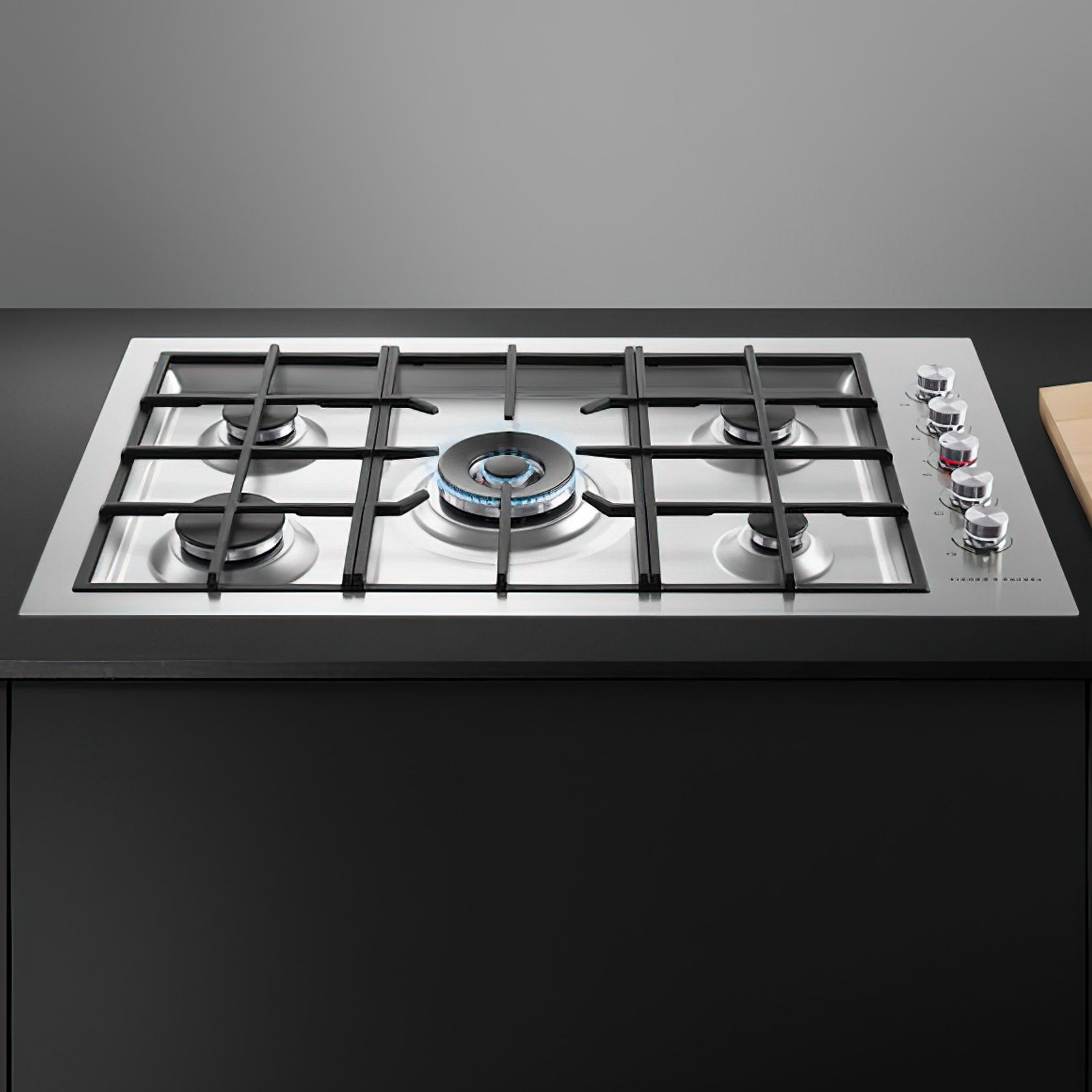 F&P Gas on Steel Cooktop, 90cm, Flush Fit, LPG gallery detail image