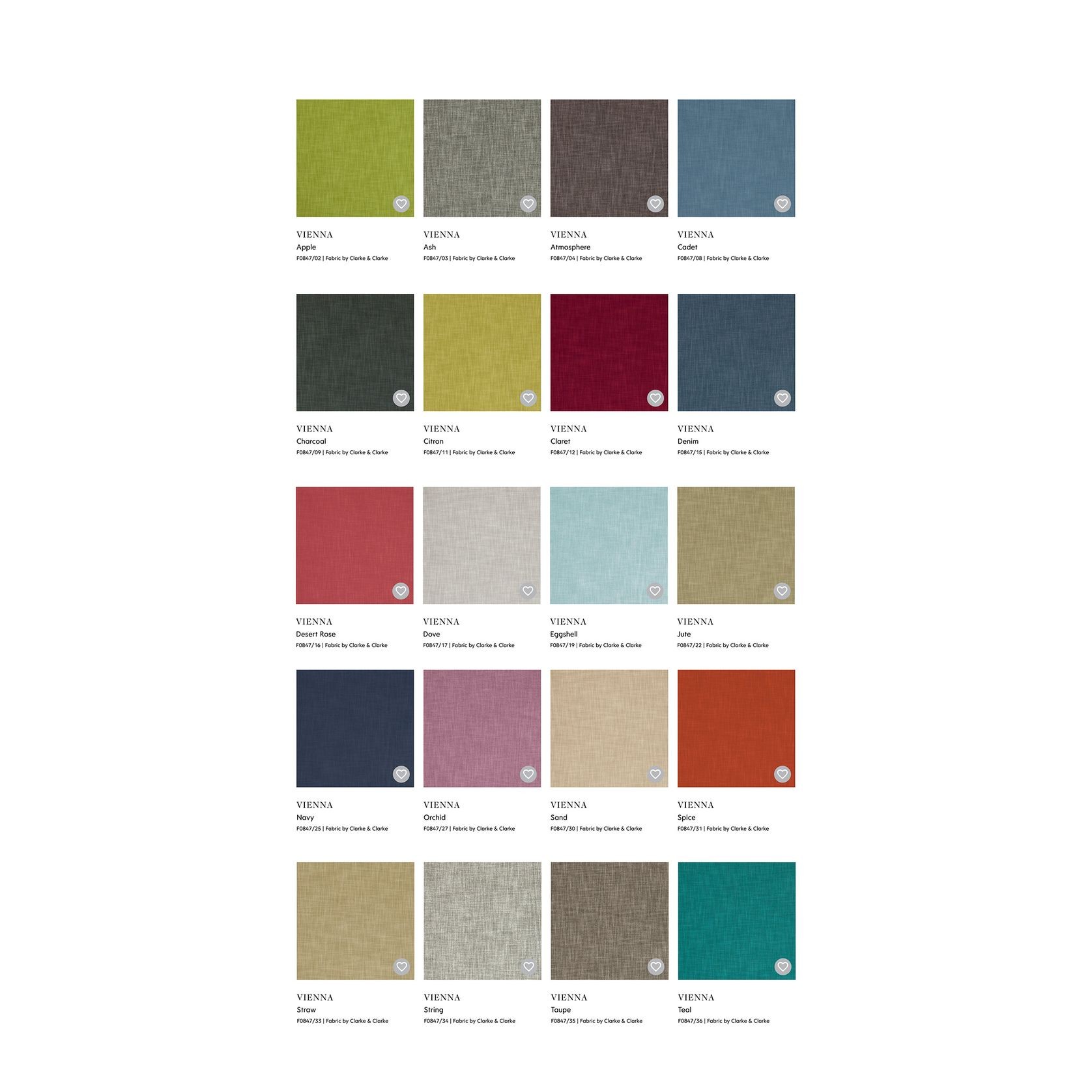 Clarke & Clarke Fabrics | Vienna gallery detail image