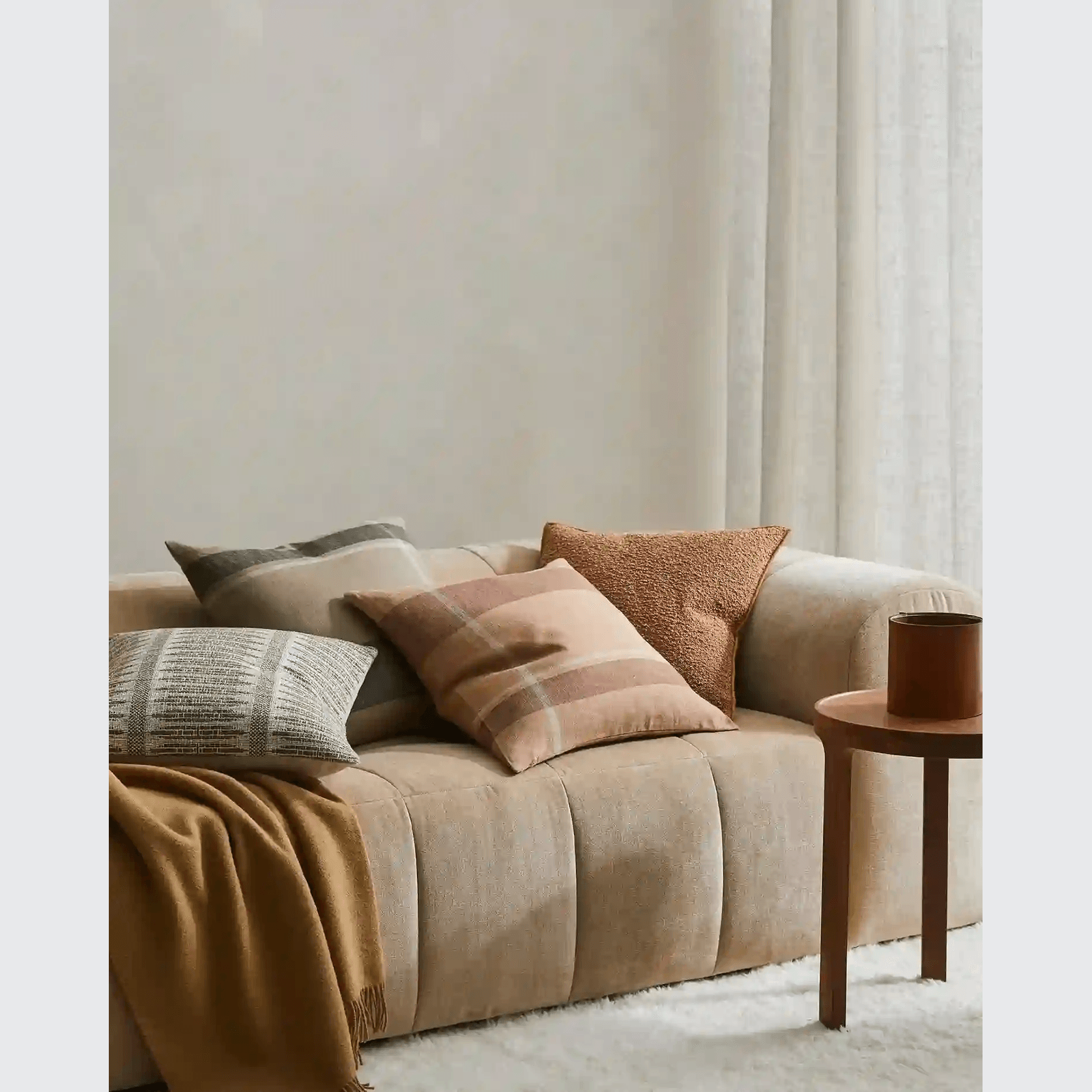 Weave Home Alberto Boucle Cushion - Copper | 50 x 50cm gallery detail image