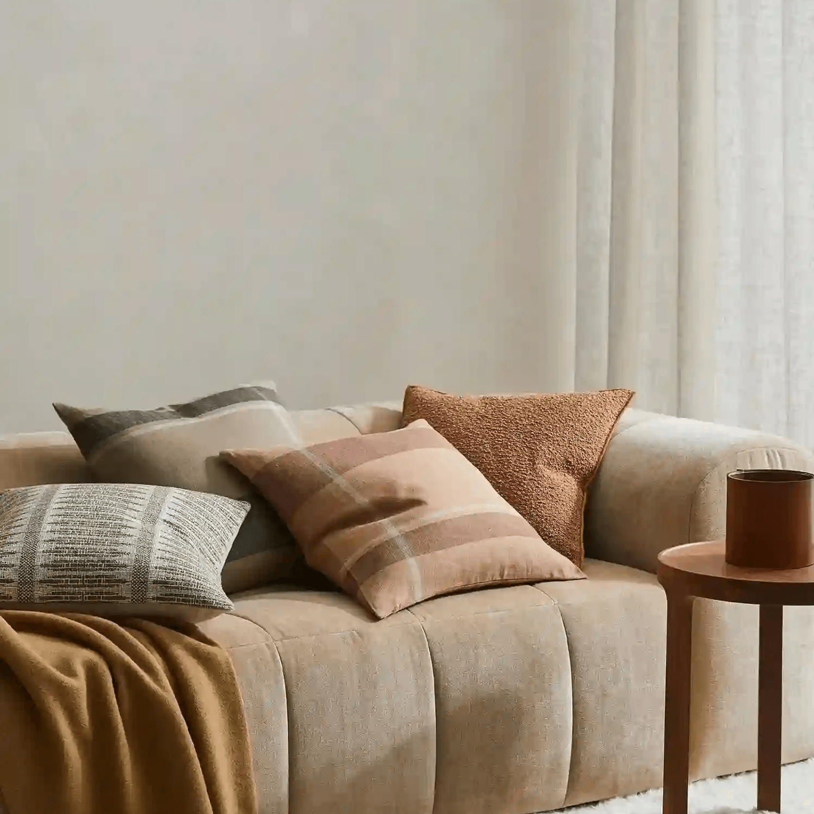 Weave Home Alberto Boucle Cushion - Copper | 50 x 50cm gallery detail image