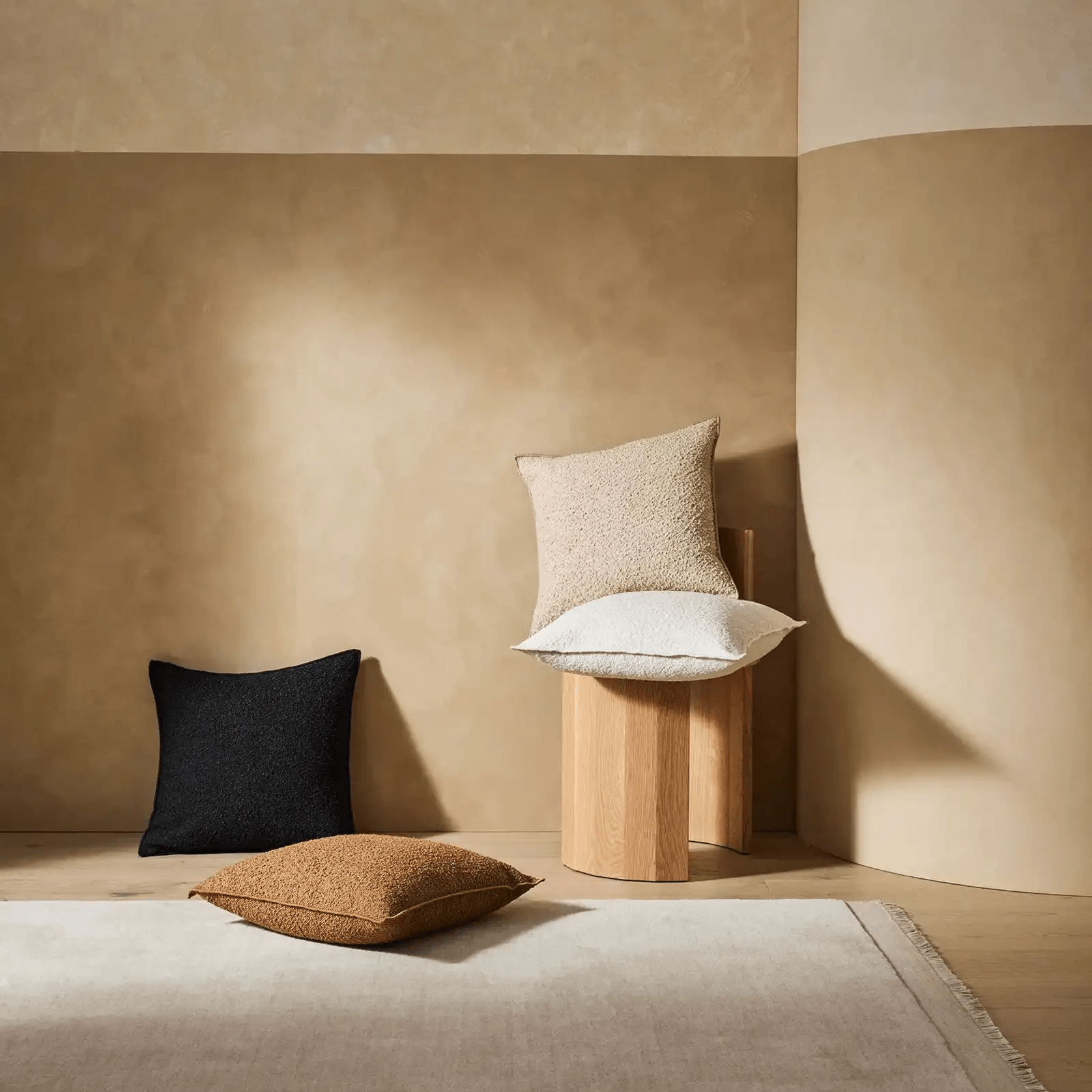 Weave Home Alberto Boucle Cushion - Onyx | 50 x 50cm gallery detail image