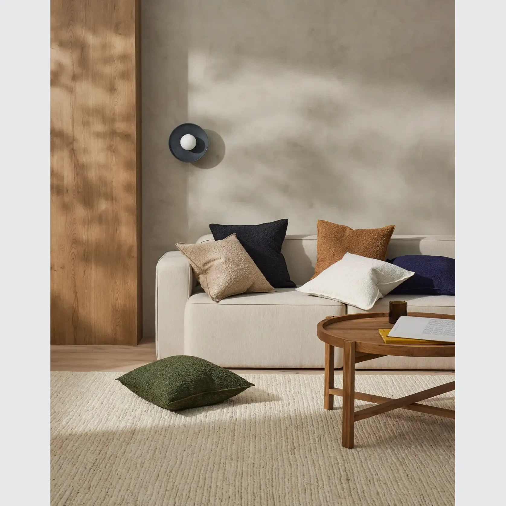 Weave Home Alberto Boucle Cushion - Midnight | 50 x 50cm gallery detail image