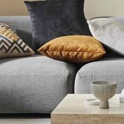 Weave Home Ava Velvet Cushion - Coal | 50 x 50cm gallery detail image