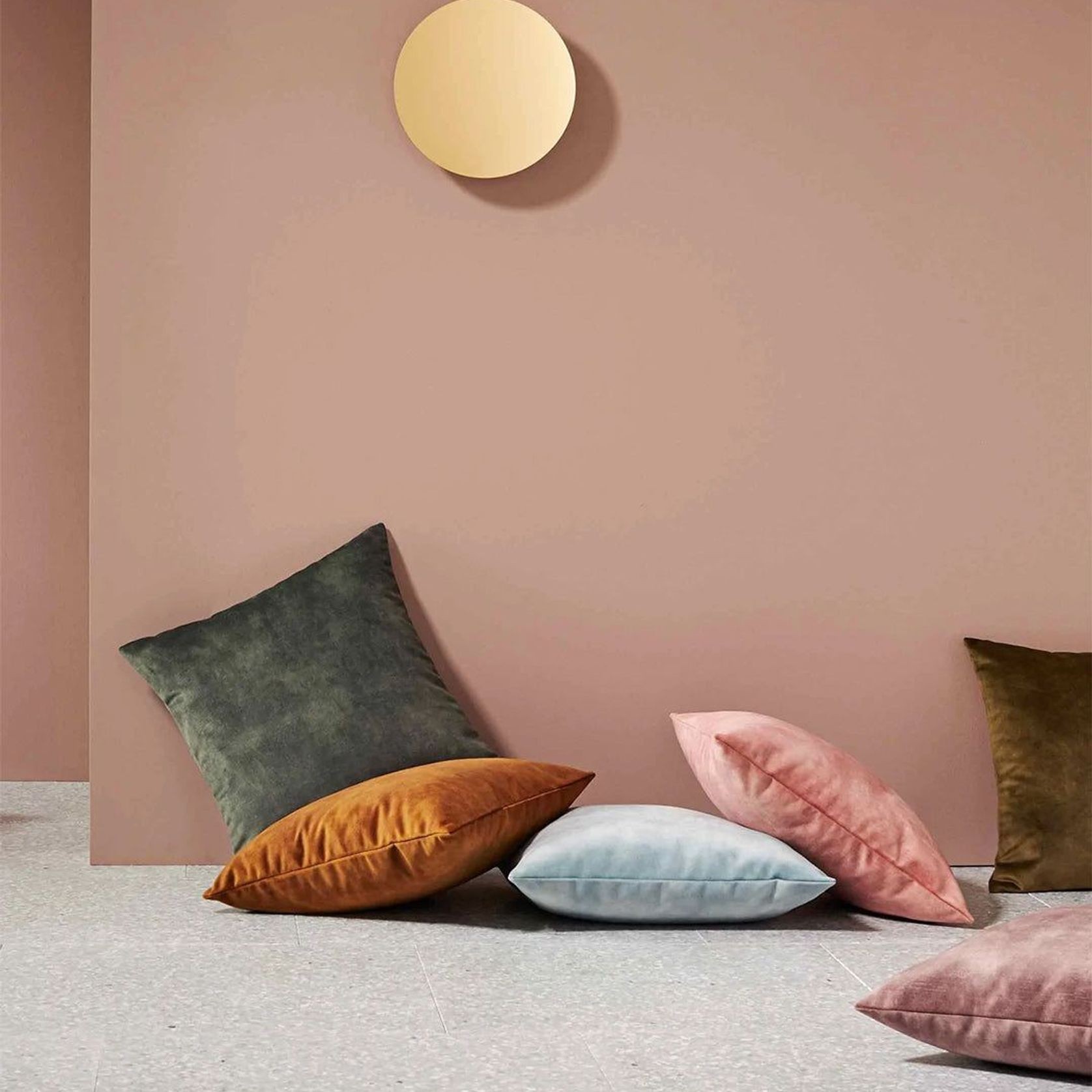 Weave Home Ava Velvet Cushion - Moss | 50 x 50cm gallery detail image