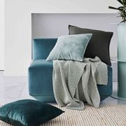 Weave Home Ava Velvet Cushion - Seaglass | 50 x 50cm gallery detail image