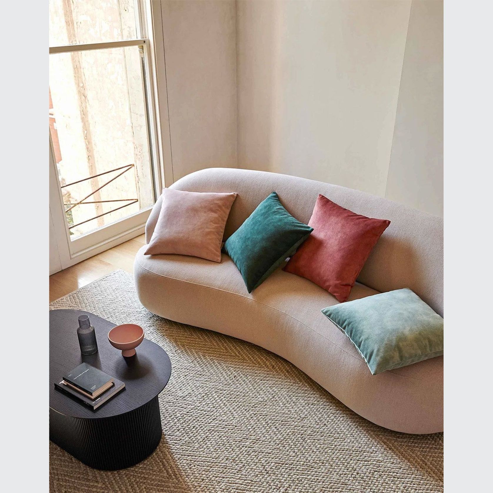 Weave Home Ava Velvet Cushion - Blush | 50 x 50cm gallery detail image