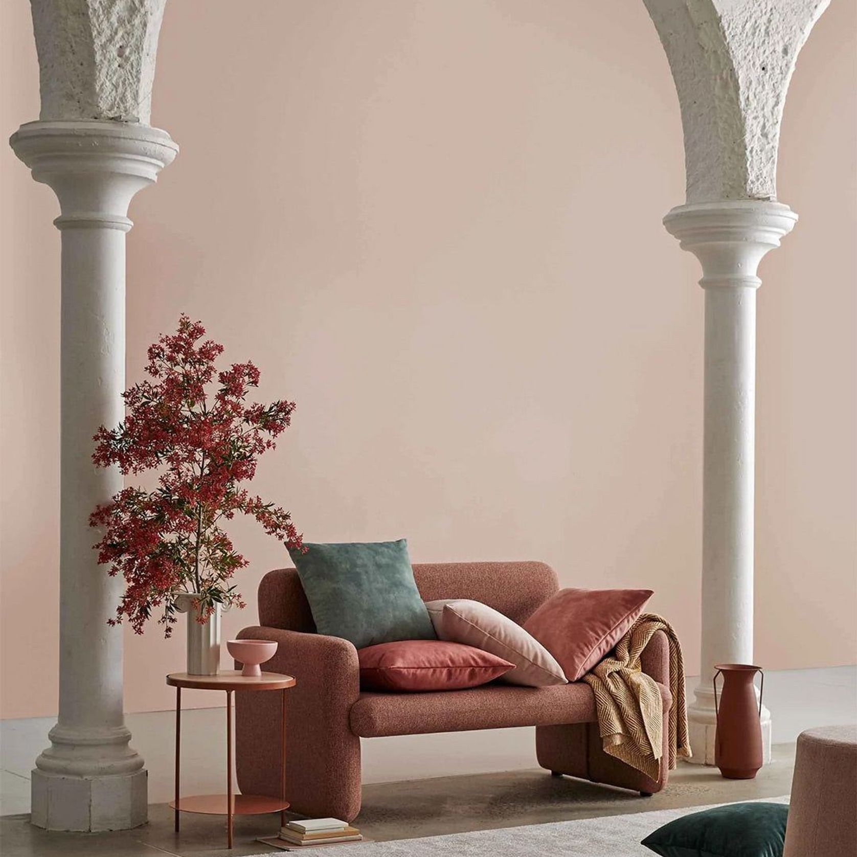 Weave Home Ava Velvet Cushion - Blush | 50 x 50cm gallery detail image