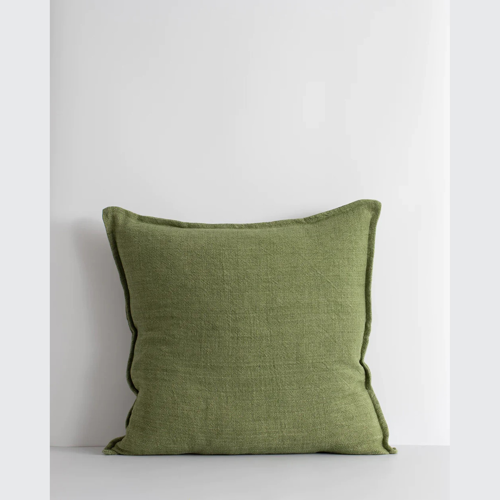 Baya Flaxmill Handwoven Linen Cushion - Olive gallery detail image