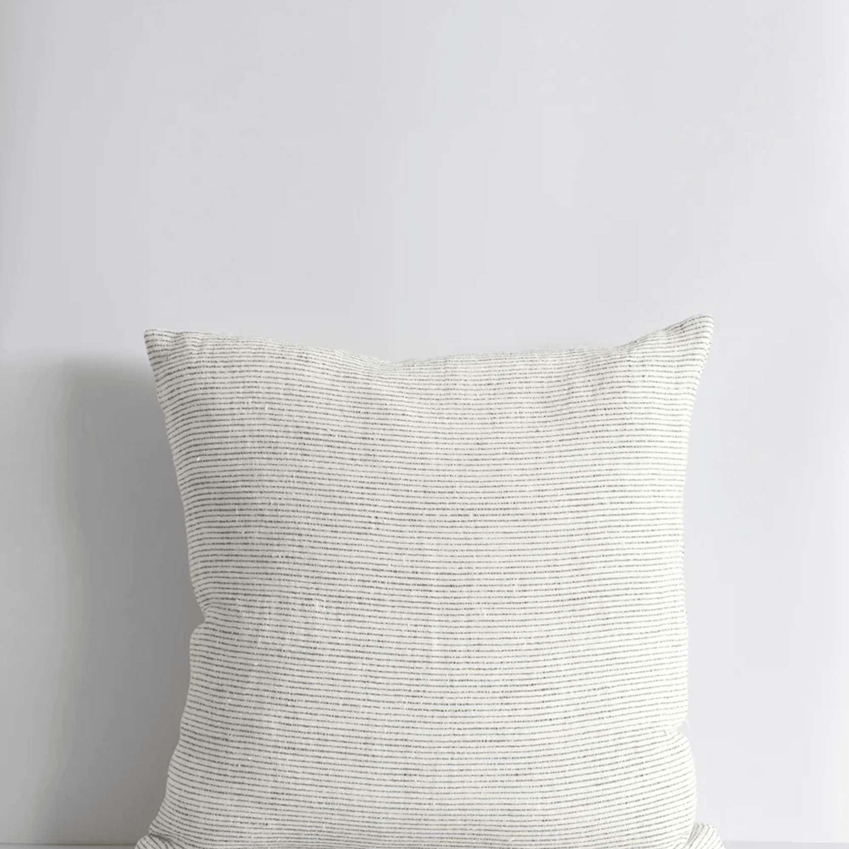Baya Sandridge Cushion - Off White/Lead | 100% Linen gallery detail image