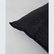 Baya Flaxmill Handwoven Linen Cushion - Black gallery detail image