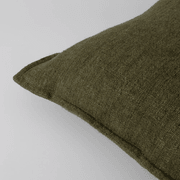 Baya Flaxmill Handwoven Linen Cushion - Winter Moss | Two Sizes gallery detail image