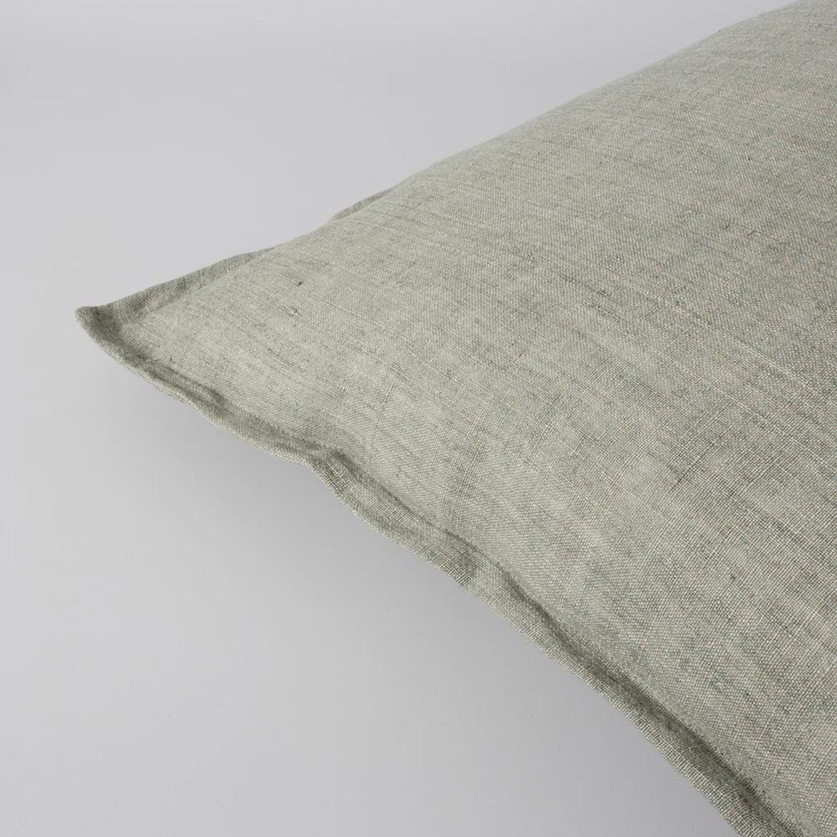 Baya Arcadia Handwoven Linen Cushion - Sage | Lumbar gallery detail image