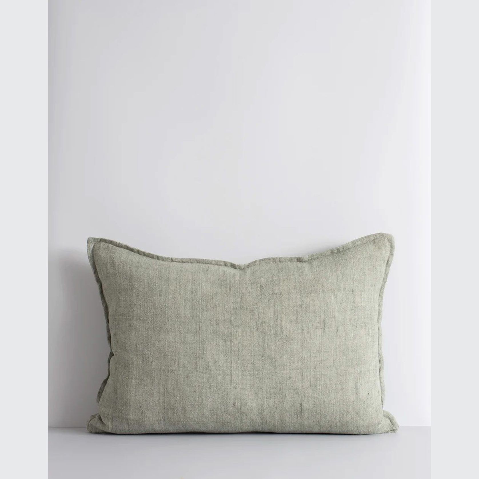 Baya Arcadia Handwoven Linen Cushion - Sage | Lumbar gallery detail image