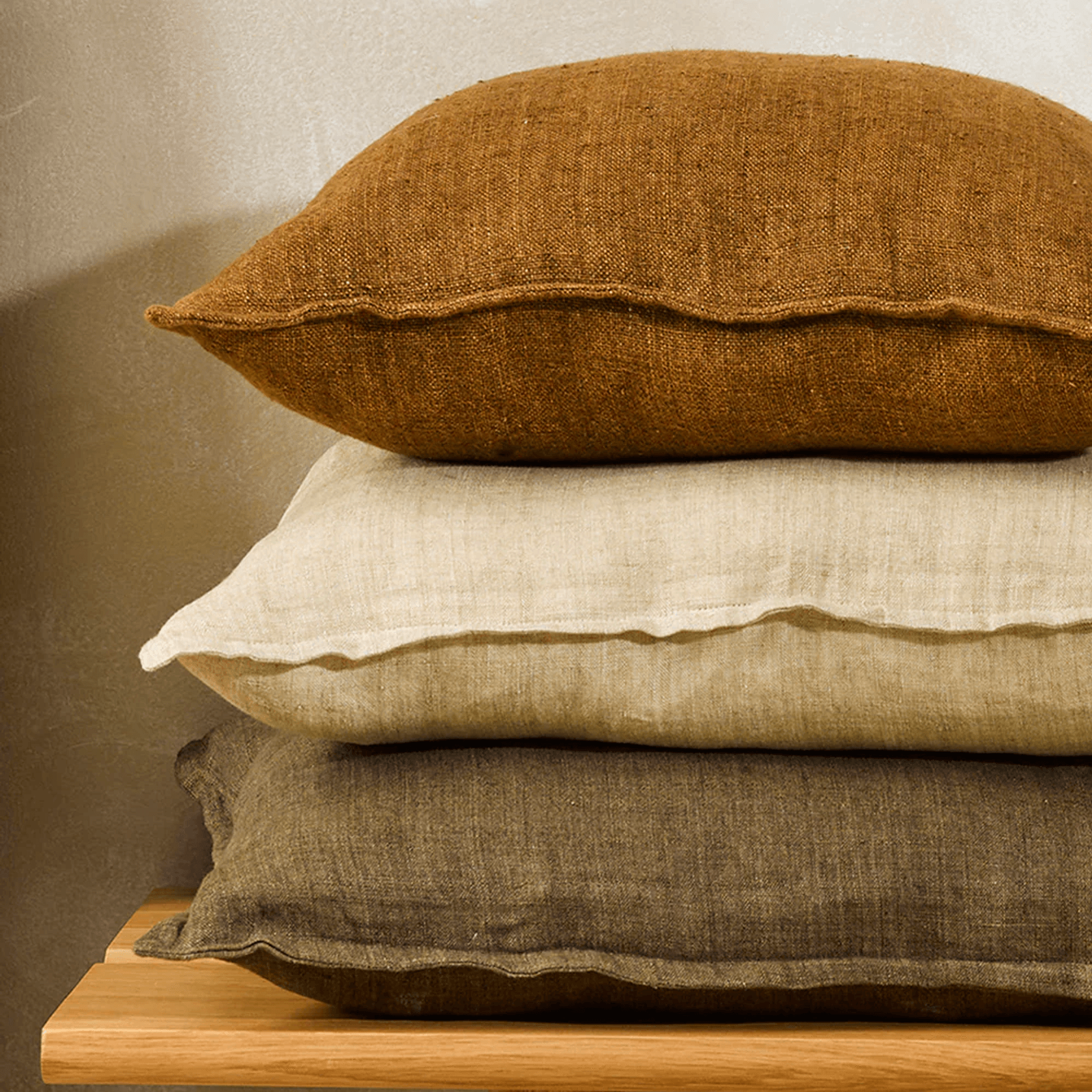 Baya Flaxmill Handwoven Linen Cushion - Pecan gallery detail image