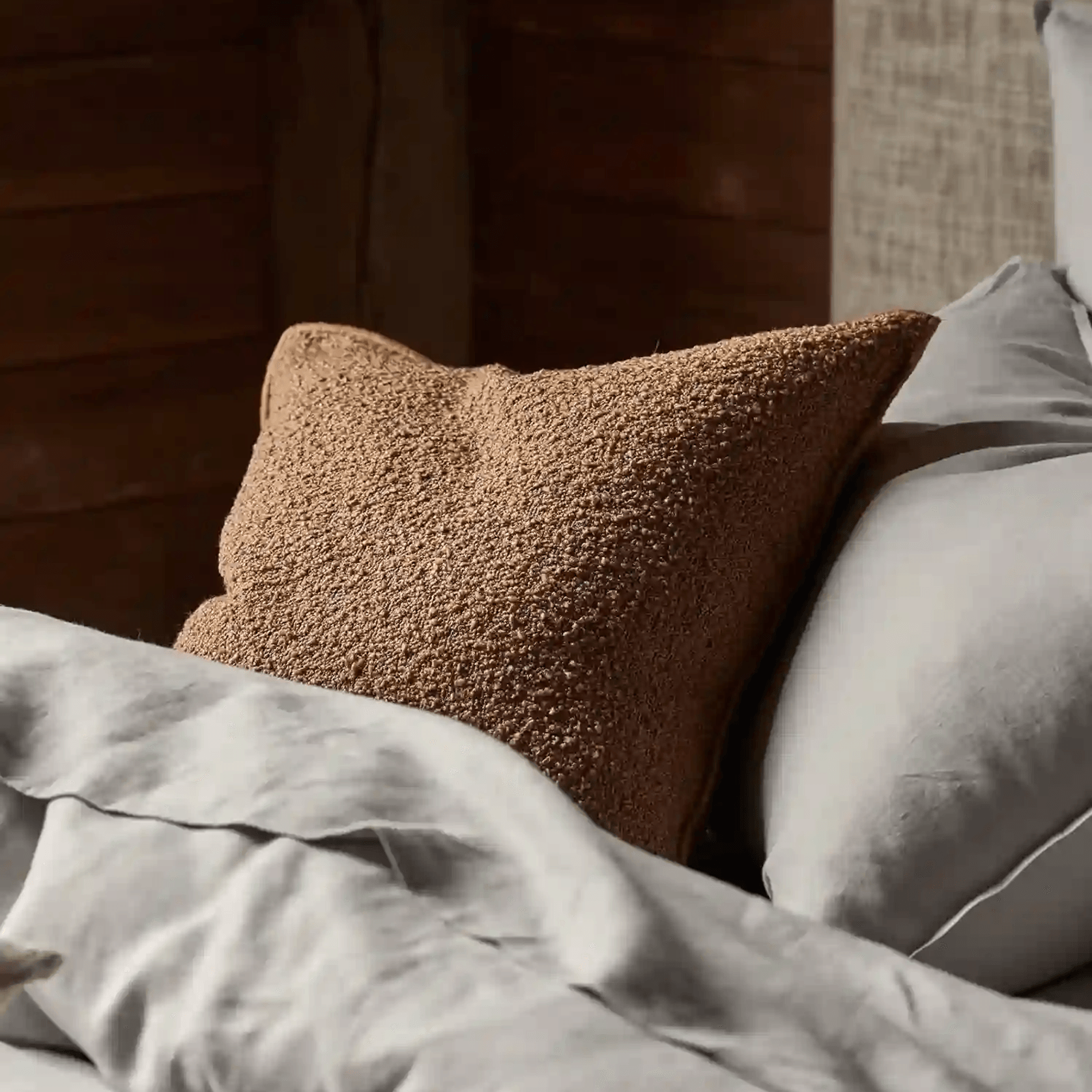 Weave Home Alberto Boucle Cushion - Copper | 50 x 50cm gallery detail image