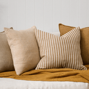 Baya Sandridge Cushion - Linen/Ochre | 100% Linen gallery detail image