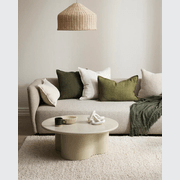 Baya Flaxmill Handwoven Linen Cushion - Winter Moss | Two Sizes gallery detail image