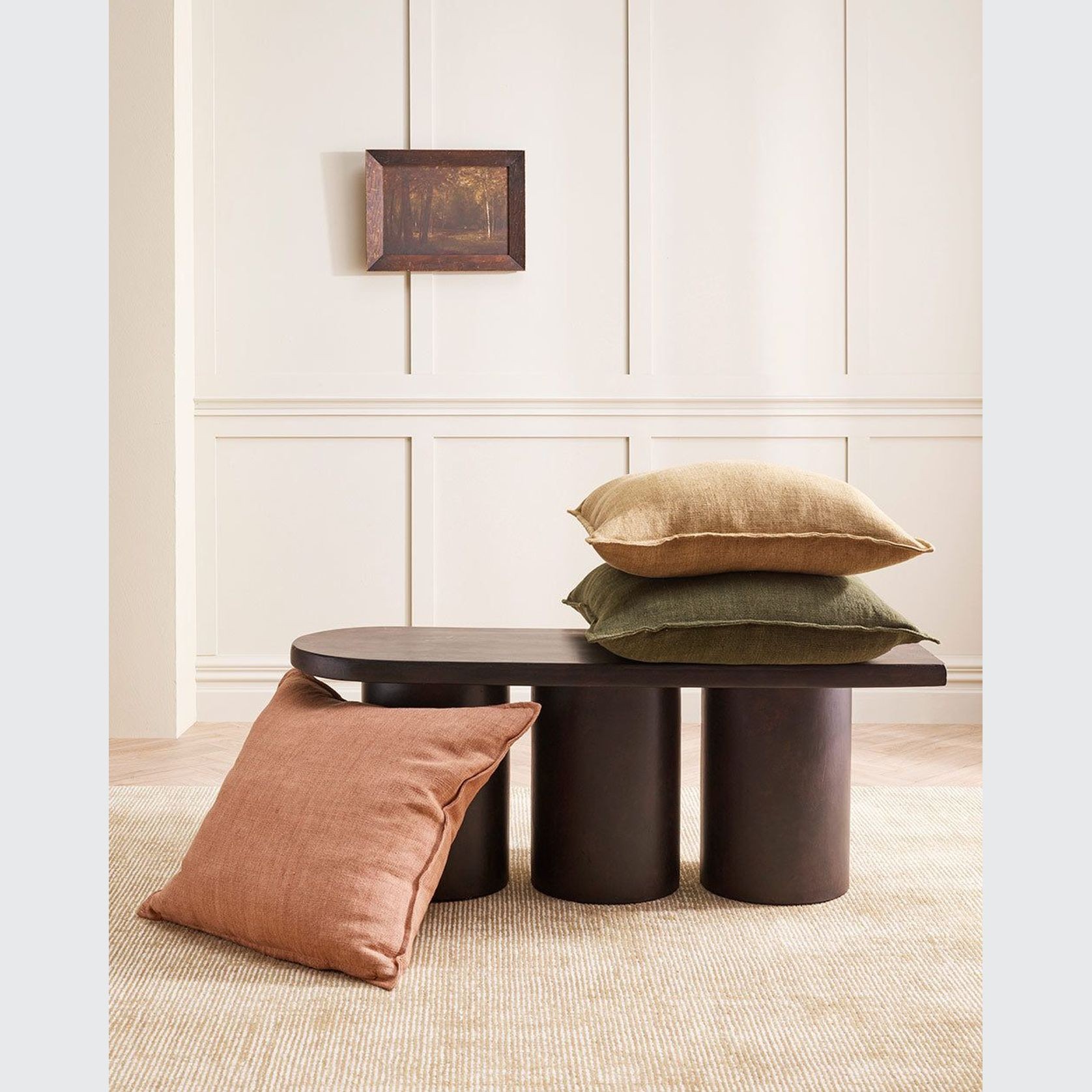 Baya Flaxmill Handwoven Linen Cushion - Clay | Two Sizes gallery detail image