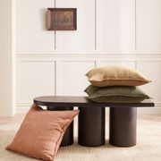 Baya Flaxmill Handwoven Linen Cushion - Winter Moss | Two Sizes gallery detail image