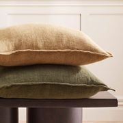 Baya Flaxmill Handwoven Linen Cushion - Fenugreek | Two Sizes gallery detail image