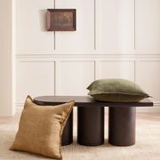 Baya Flaxmill Handwoven Linen Cushion - Fenugreek | Two Sizes gallery detail image