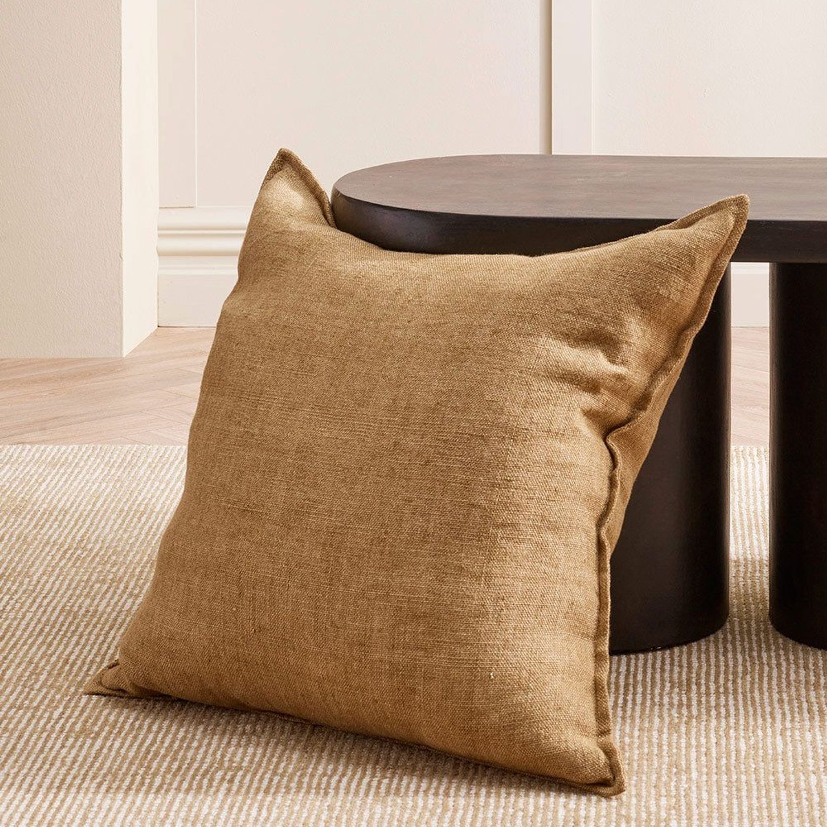 Baya Flaxmill Handwoven Linen Cushion - Fenugreek | Two Sizes gallery detail image