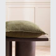 Baya Flaxmill Handwoven Linen Cushion - Winter Moss | Two Sizes gallery detail image