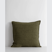 Baya Flaxmill Handwoven Linen Cushion - Winter Moss | Two Sizes gallery detail image