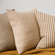 Baya Sandridge Cushion - Linen/Ochre | 100% Linen gallery detail image