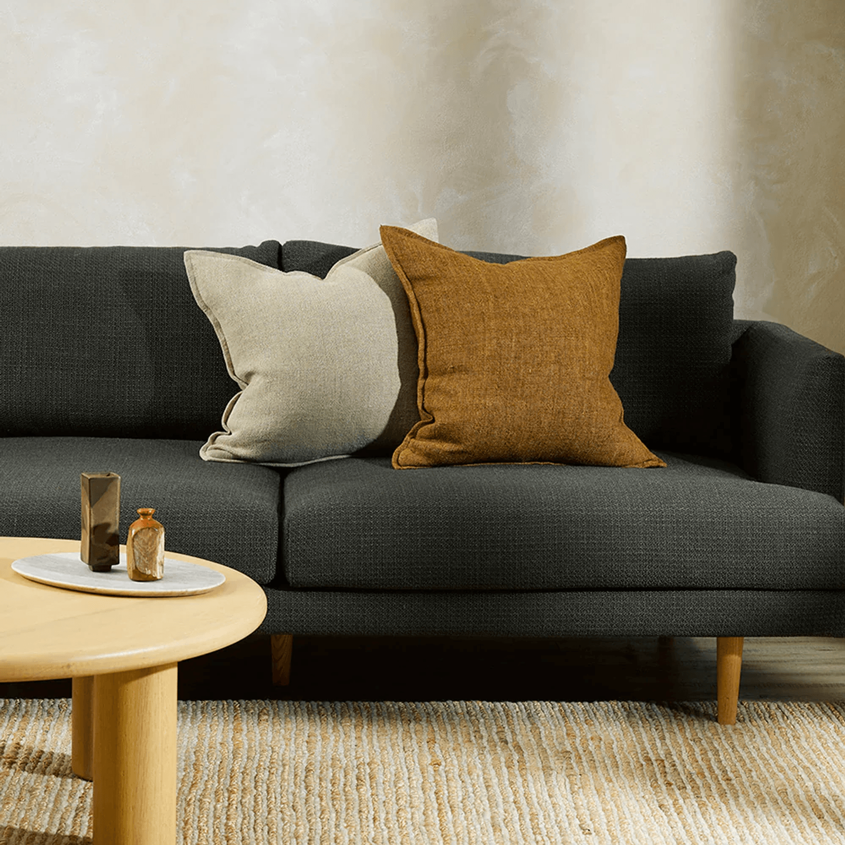 Baya Flaxmill Handwoven Linen Cushion - Pecan gallery detail image