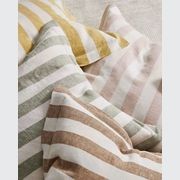 Weave Home Vito Striped Linen Cushion - Blush | 50 x 50cm gallery detail image