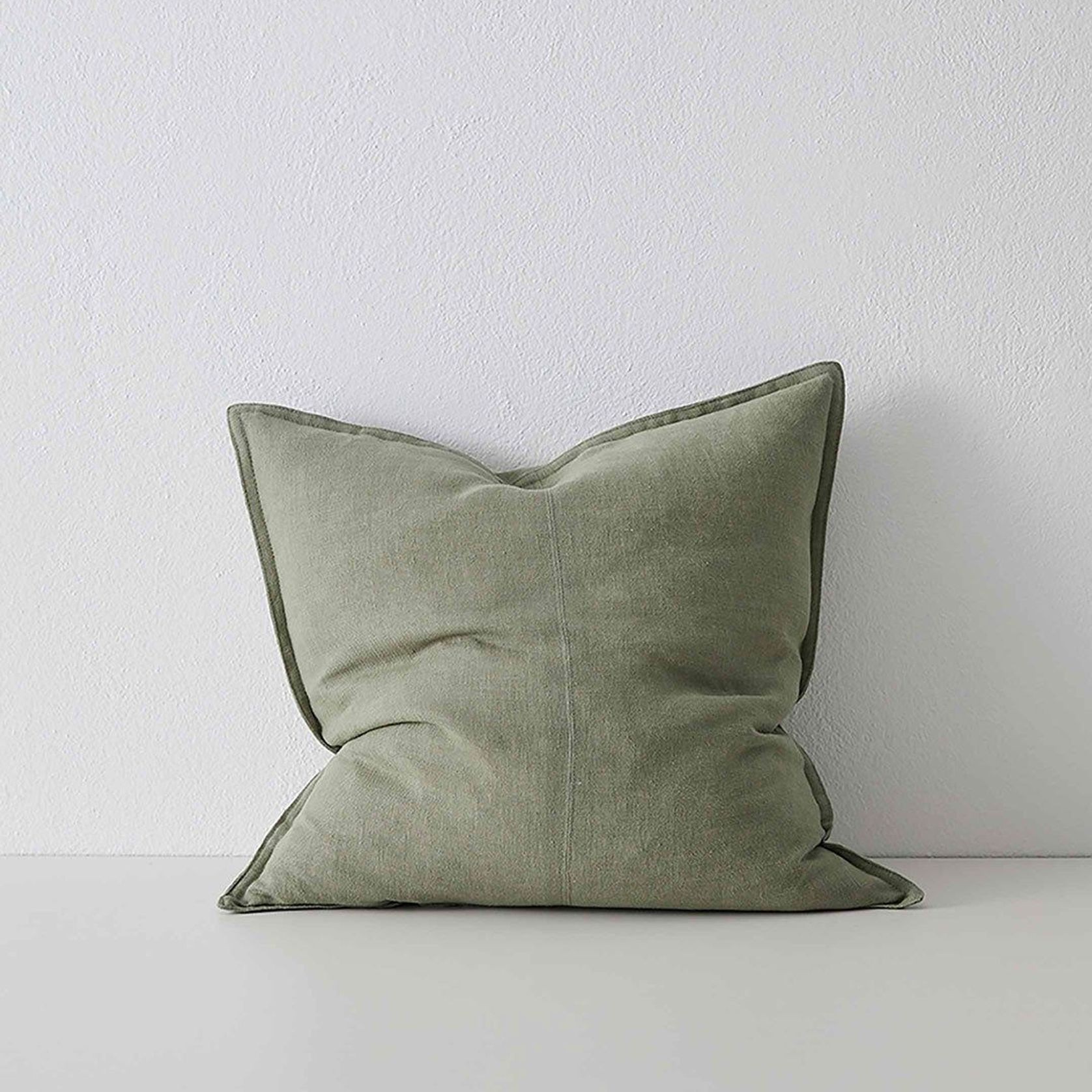 Weave Home European Linen Como Cushion - Olive | Three Sizes gallery detail image