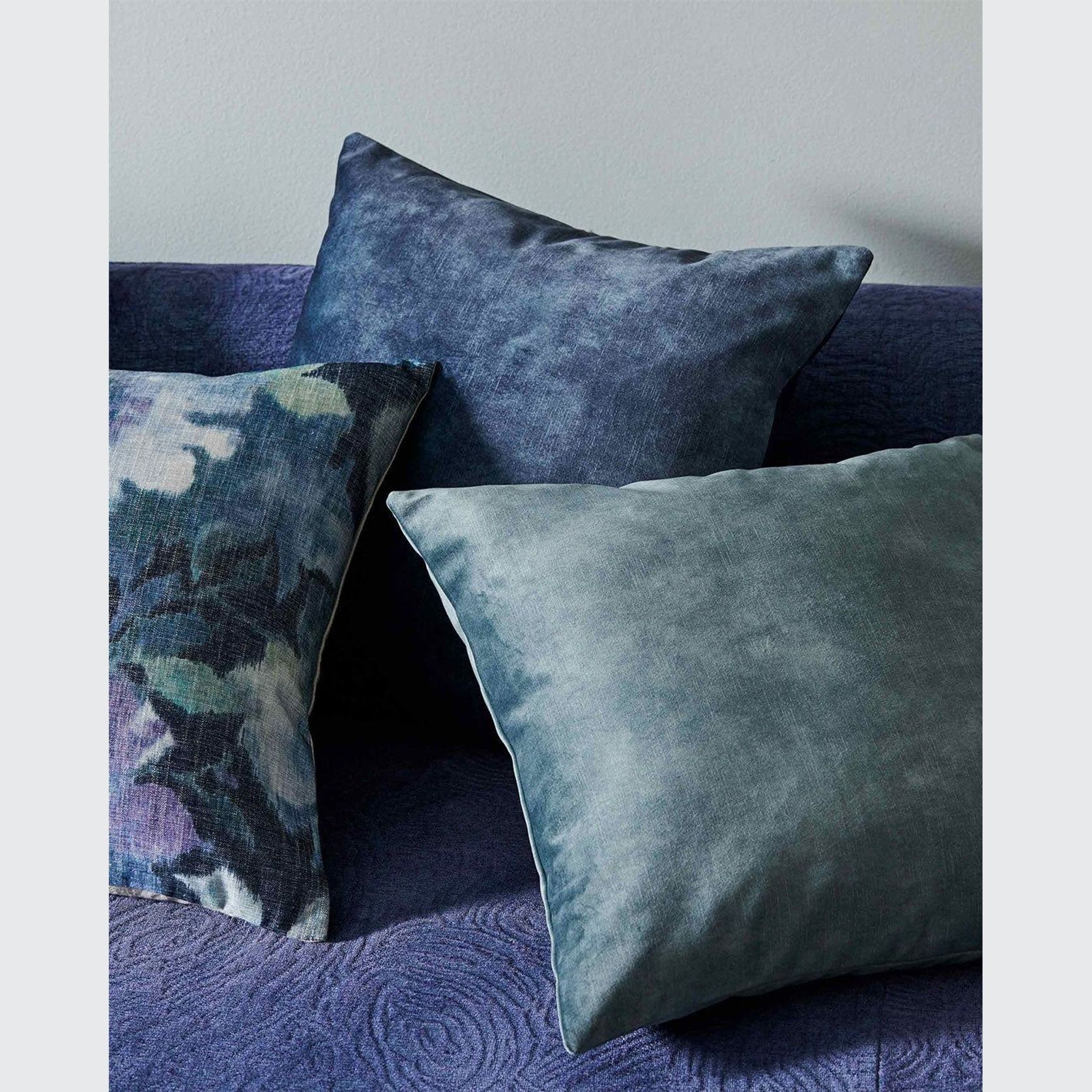 Weave Home Ava Velvet Cushion - Aqua | 50 x 50cm gallery detail image