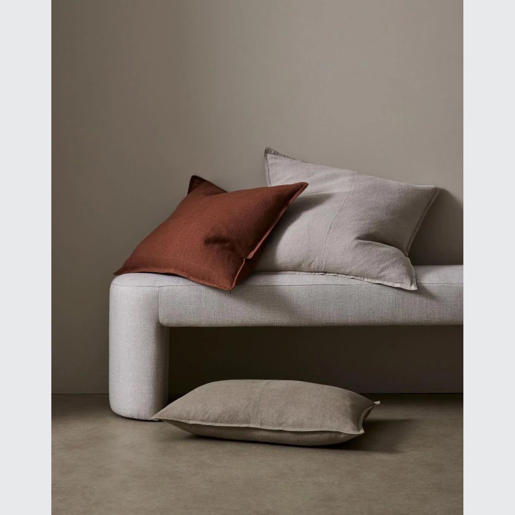 Weave Home European Linen Como Cushion - Tobacco | Three Sizes gallery detail image